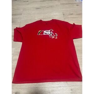 San Francisco 49ers Massachusetts T-Shirt Hanes XL NFL Football Red Rare‎